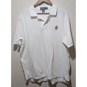 Vintage Polo Golf Ralph Lauren Shirt Mens XL White  Crown Crest 100% Cotton